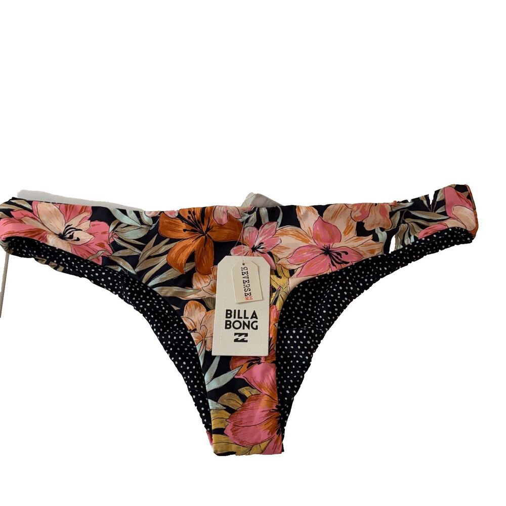 Billabong Bikini Bottom Women's XL Cheeky Coverage Floral Colorful Swim